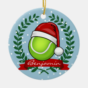 Christmas Style Tennis Ball Ceramic Tree Decoration