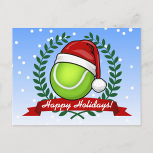 Christmas Style Tennis Ball Holiday Postcard