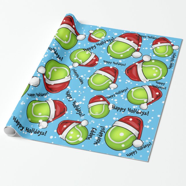 Christmas Style Tennis Ball Wrapping Paper (Unrolled)