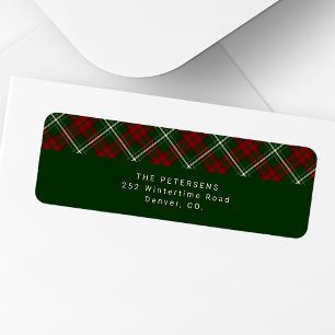 Christmas stylish red green plaid return address