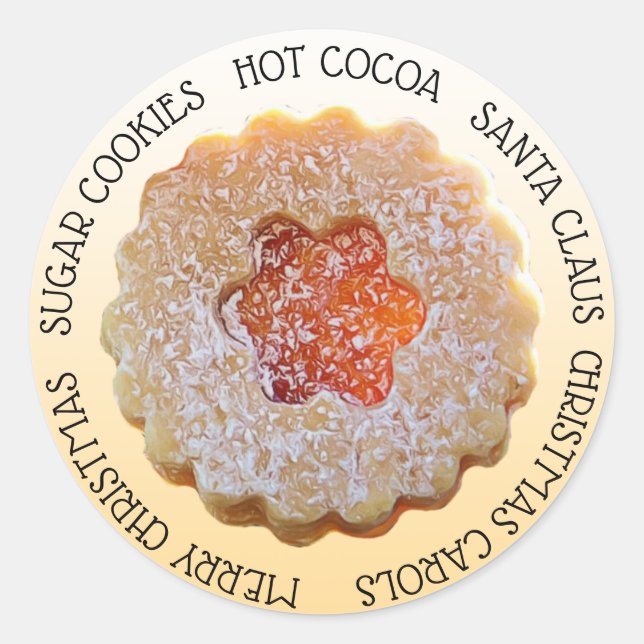 Christmas Sugar Cookie Holiday Classic Round Sticker (Front)