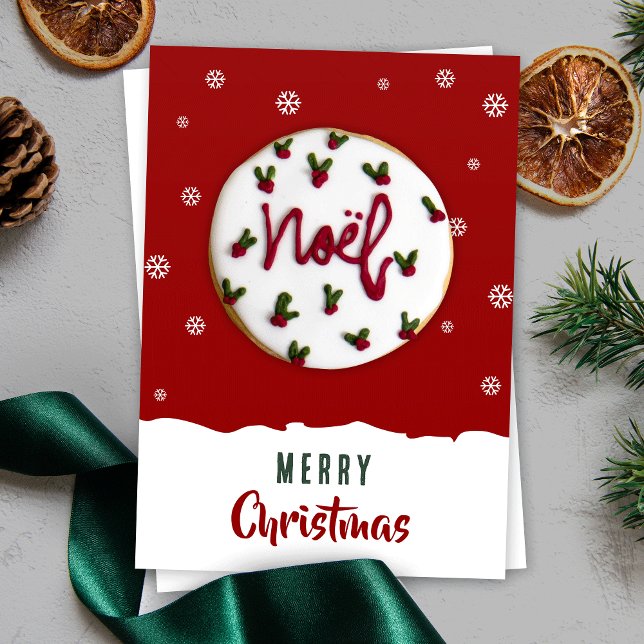 Christmas Sugar Cookie Packaging Cards Festive Red (Festive red and white Christmas cookies packaging cards, great for individual sugar cookies)