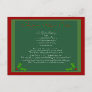 Christmas Sugar Cookie Recipe Postcard