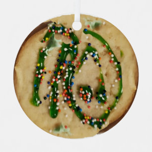 Christmas Sugar Cookie with Candy Sprinkles Metal Tree Decoration