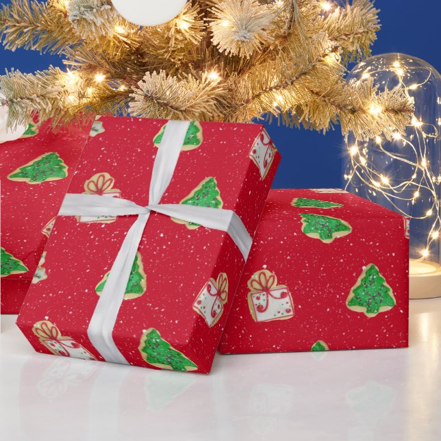 Christmas Sugar Cookies And Snowflakes Wrapping Paper (Holidays)