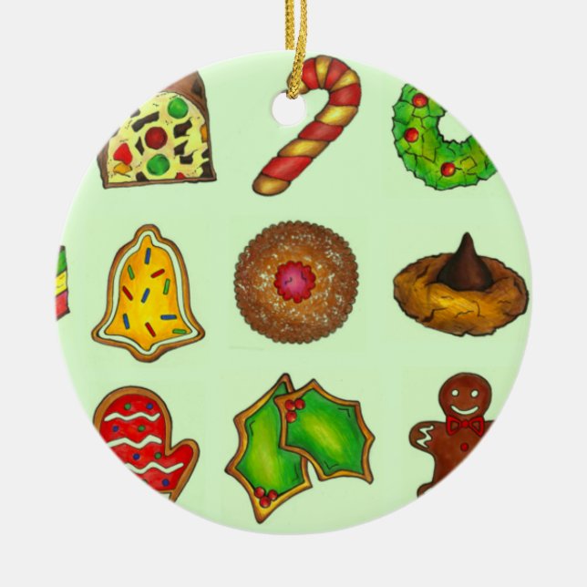 Christmas Sugar Cookies Holiday Baking Sand Tart Ceramic Tree Decoration (Front)