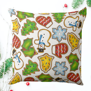 Christmas Sugar Cookies Holiday Festive Food Print Cushion