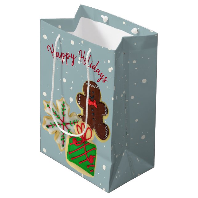 Christmas Sugar Cookies  Medium Gift Bag (Front Angled)