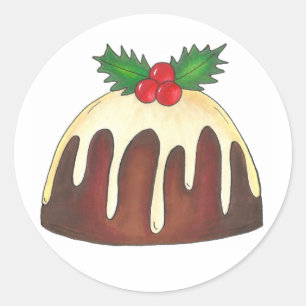 Christmas Sugar Plum Pudding Holiday Stickers