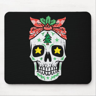 Christmas Sugar Skull Bandana Xmas Mexican Women G Mouse Mat