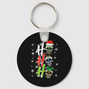Christmas Sugar Skull Ho Ho Ho Xmas Mexican Men Wo Key Ring