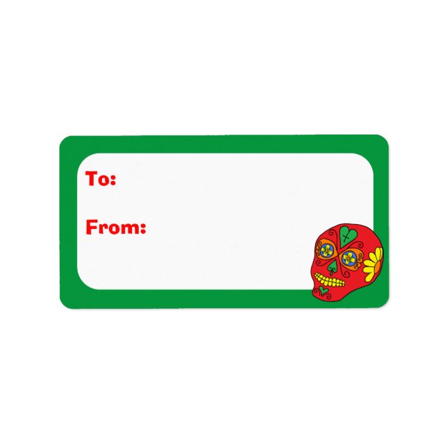 Christmas Sugar Skull Label (Front)