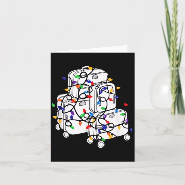 Christmas Suitcase Vacation With Lights, Fam Trave Card (Front)