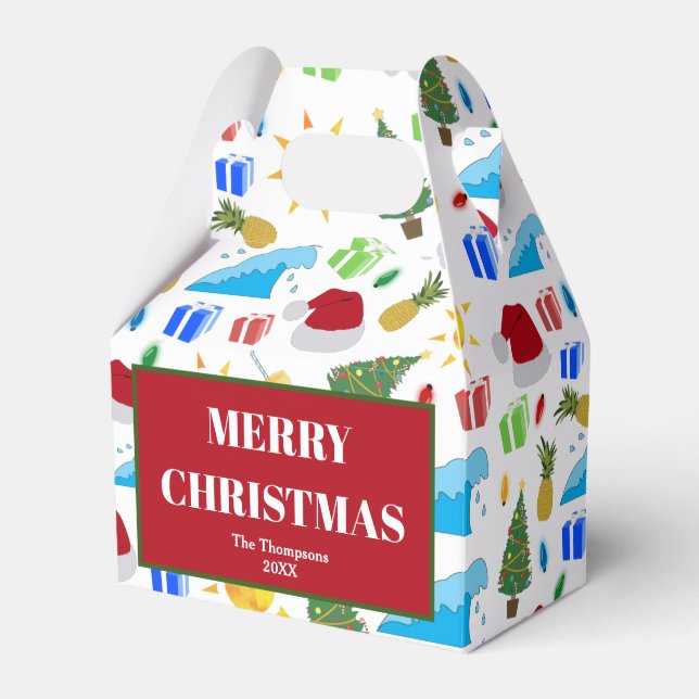 Christmas Summer Beach Holiday Favour Box (Front Side)