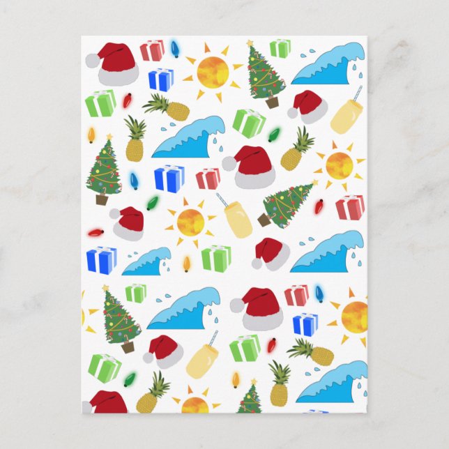 Christmas Summer Beach Holiday  Postcard (Front)