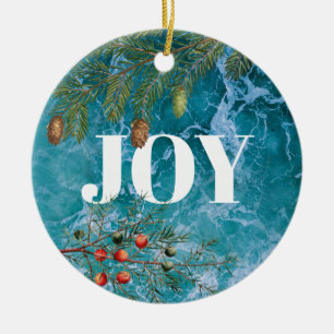 Christmas Summer Ocean Beach Joy  Ceramic Tree Decoration
