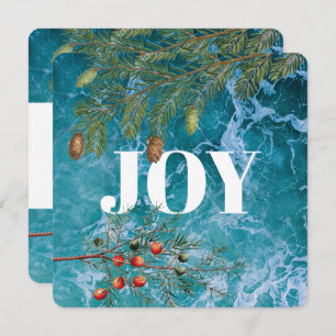 Christmas Summer Ocean Beach Joy Christmas Card