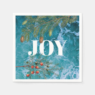 Christmas Summer Ocean Beach Joy Napkin