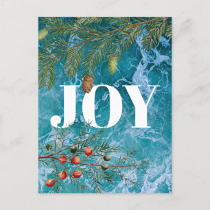 Christmas Summer Ocean Beach Joy Xmas Holiday Postcard