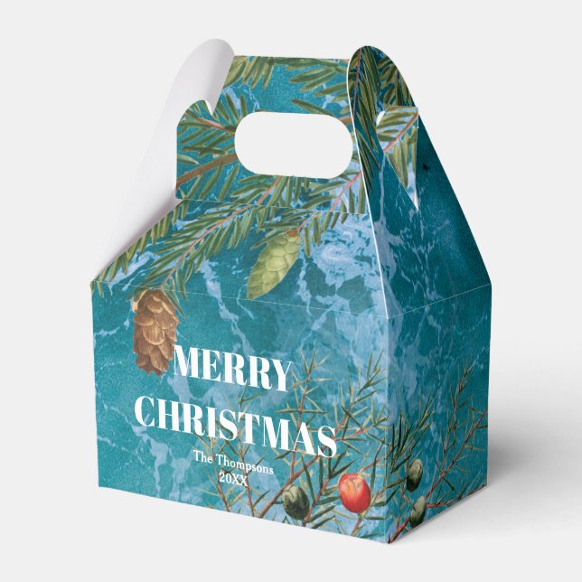 Christmas Summer Ocean Beach Merry Christmas Favour Box (Front Side)