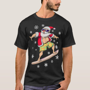 Christmas Summer Surf Hawaii Santa Hawaiian Surfi T-Shirt