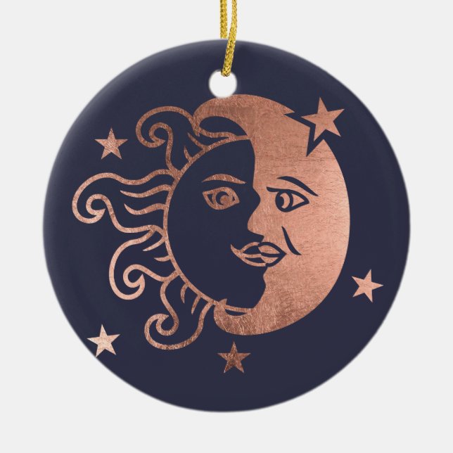 Christmas sun loves moon ornament (Front)