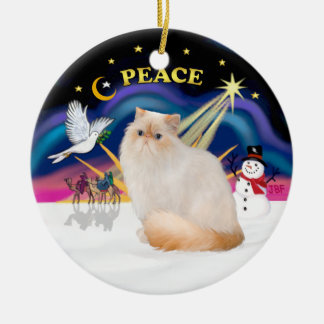 Christmas Sunrise - Himalayan Cat (Flame Point) Ceramic Tree Decoration