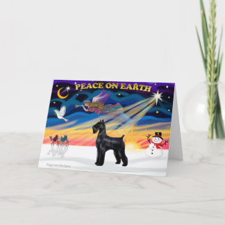 Christmas Sunrise - Schnauzer (Black Giant) Holiday Card