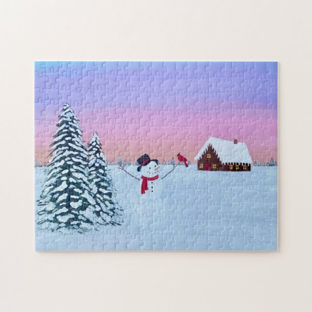 Christmas sunset jigsaw puzzle (Horizontal)