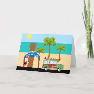 Christmas Surfing Holiday Card
