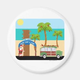 Christmas Surfing Magnet