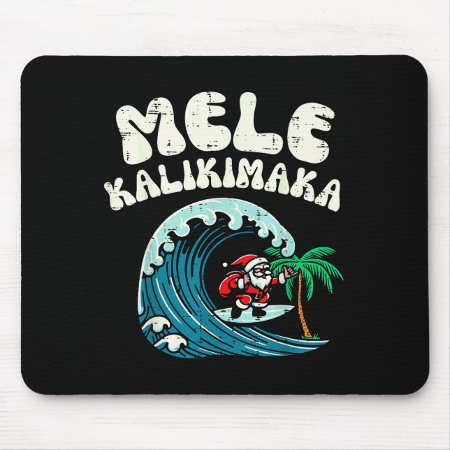 Christmas Surfing Santa Mele Kalikimaka Xmas Men B Mouse Mat (Front)