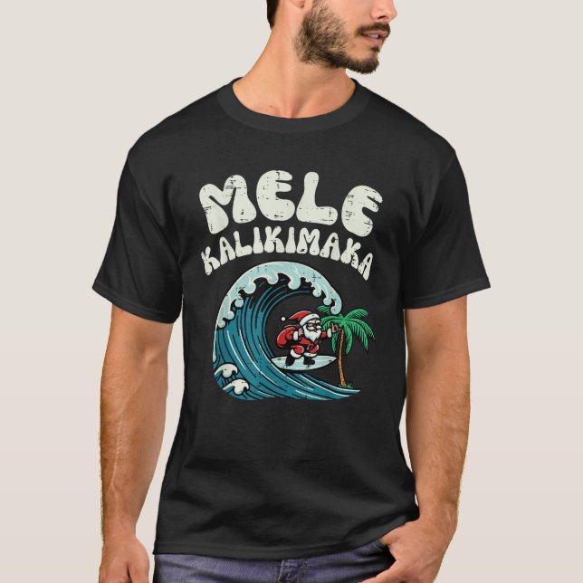 Christmas Surfing Santa Mele Kalikimaka Xmas Men B T-Shirt (Front)