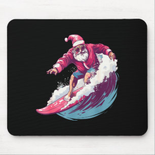 Christmas Surfing Santa Surfboarder Surf Lover Xma Mouse Mat
