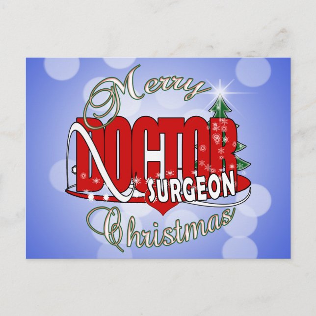 CHRISTMAS SURGEON DOCTOR HOLIDAY POSTCARD (Front)