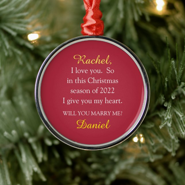 CHRISTMAS SURPRISE MARRIAGE PROPOSAL ORNAMENT (Tree)