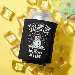 Christmas Surviving Teacher Life Meltdown Xmas Can Cooler