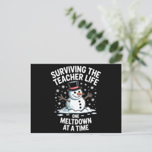 Christmas Surviving Teacher Life Meltdown Xmas Holiday Postcard