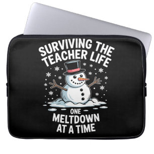 Christmas Surviving Teacher Life Meltdown Xmas Laptop Sleeve