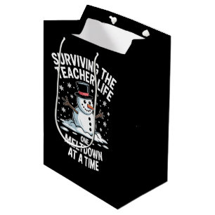 Christmas Surviving Teacher Life Meltdown Xmas Medium Gift Bag