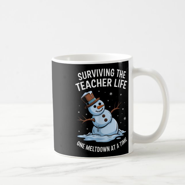 Christmas Surviving Teacher Life Meltdown Xmas Wom Coffee Mug (Right)