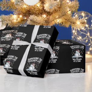 Christmas Surviving Teacher Life Meltdown Xmas Wrapping Paper