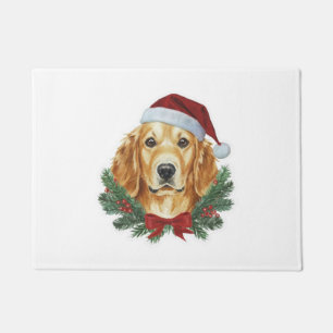 Christmas sweater Golden Retriever dog Santa Dog Doormat