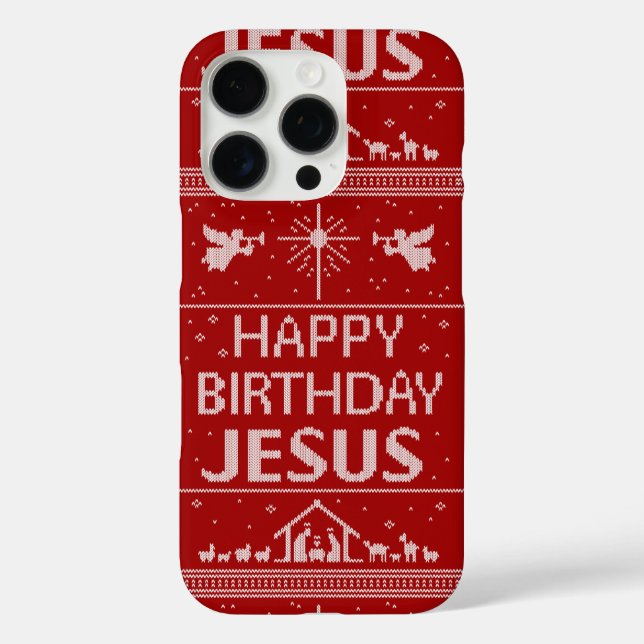 Christmas Sweater Happy Birthday Jesus Religious C Case-Mate iPhone Case (Back)