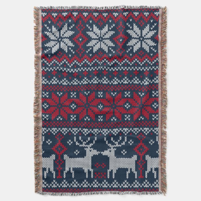 Christmas Sweater Holiday Blanket (Front Vertical)