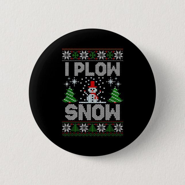 Christmas Sweater I Plow Snow Matching Couples Paj 6 Cm Round Badge (Front)