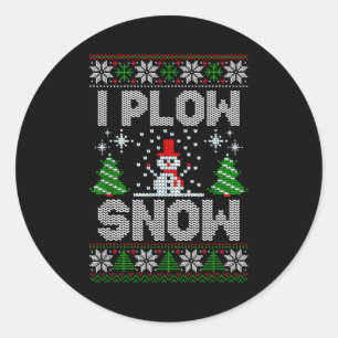 Christmas Sweater I Plow Snow Matching Couples Paj Classic Round Sticker