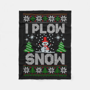 Christmas Sweater I Plow Snow Matching Couples Paj Fleece Blanket