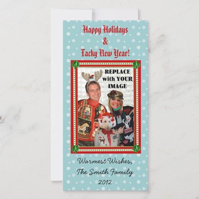 Christmas Sweater-izer Snowflake Photo Card (Front)