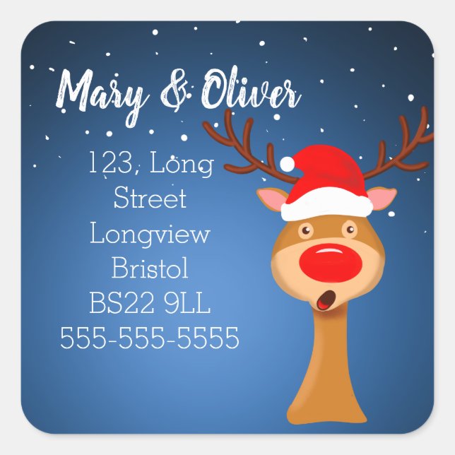 Christmas sweater jumper return address label (Front)